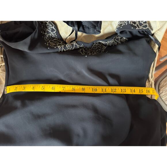 Vintage Alex Evenings Black Beaded Slip Y2K 90’s Dress Sz 8 Asymmetrical - Picture 14 of 15